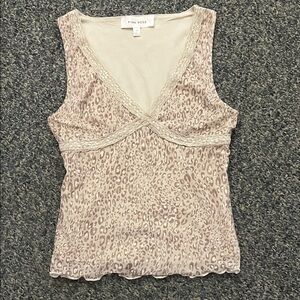 Pink Rose Women's Beige Leopard Camisole